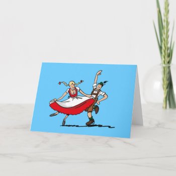 Greeting Card Dancing Beer Festival Couple by frankramspott at Zazzle