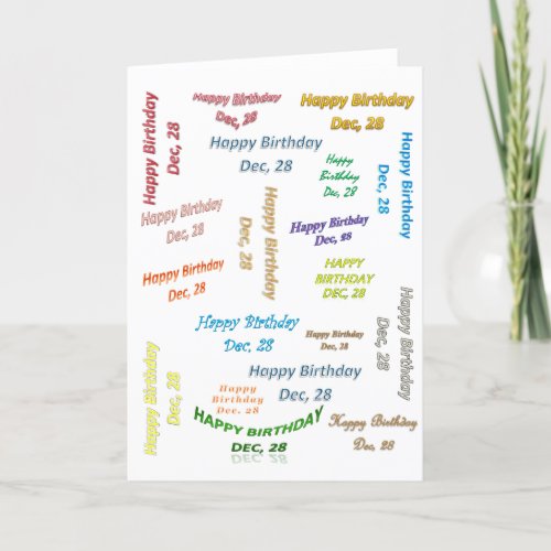 Greeting Card December 28 Birthday