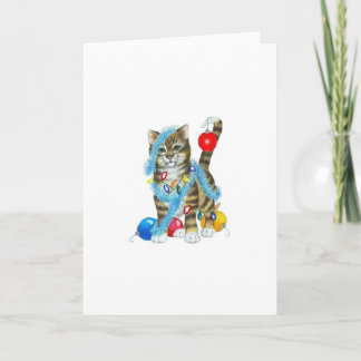 GREETING CARD DECORATED KITTY