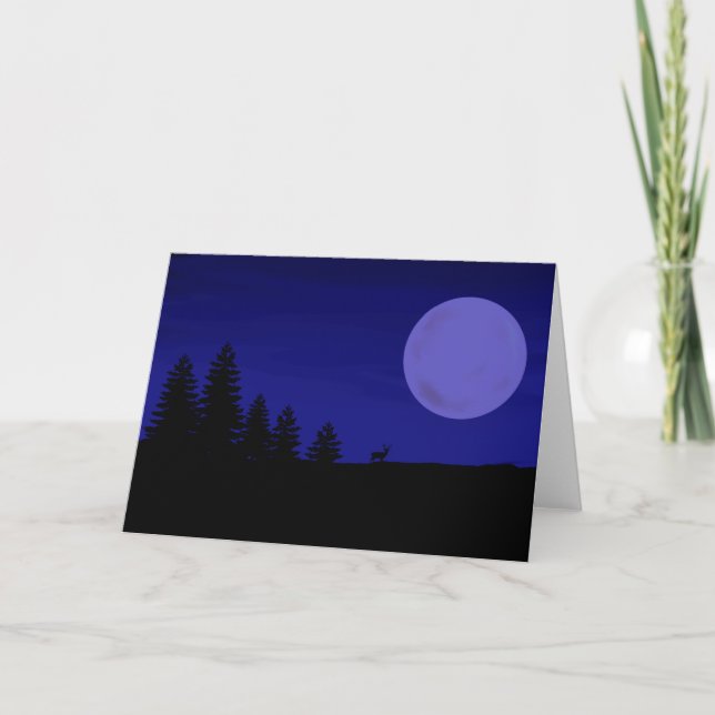 Greeting Card Deer Moon (Front)