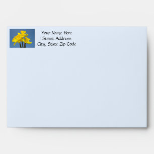Greeting Card Envelopes Blue Sky Yellow Daffodils