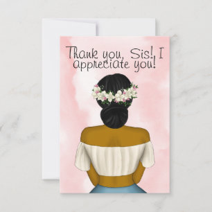 Greeting Card Featuring African American Boho Girl