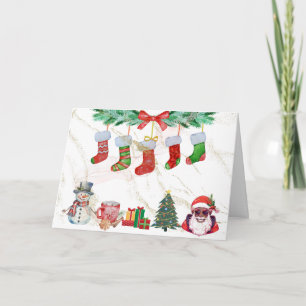 Greeting Card - Festive Stockings Christmas Design