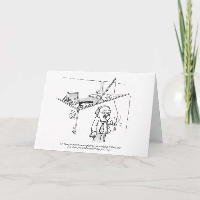 Greeting Card - Fishing Cartoon - Eager Cast (Front)