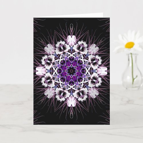 Greeting Card Flower Abstract Pink Purple Blank