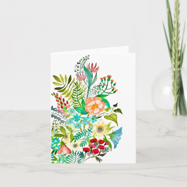 Greeting card for charity watercolour flowers