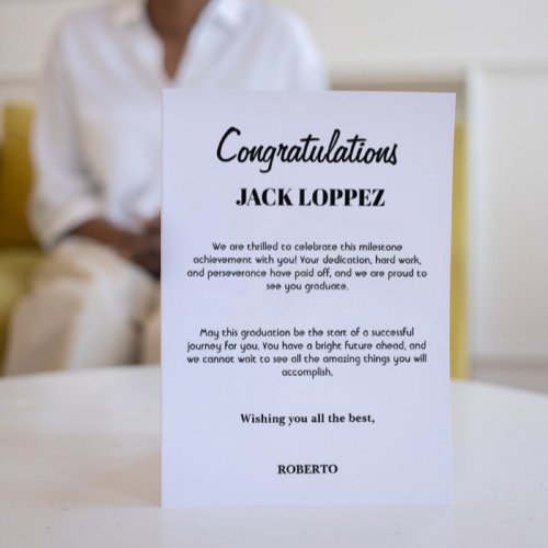 Greeting card for graduation