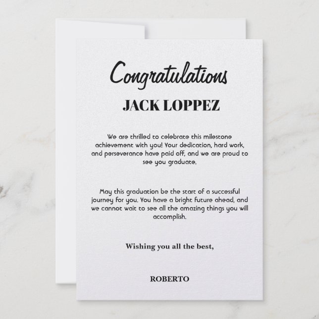 Greeting card for graduation (Front)