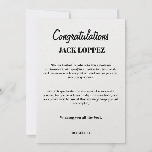 Greeting card for graduation