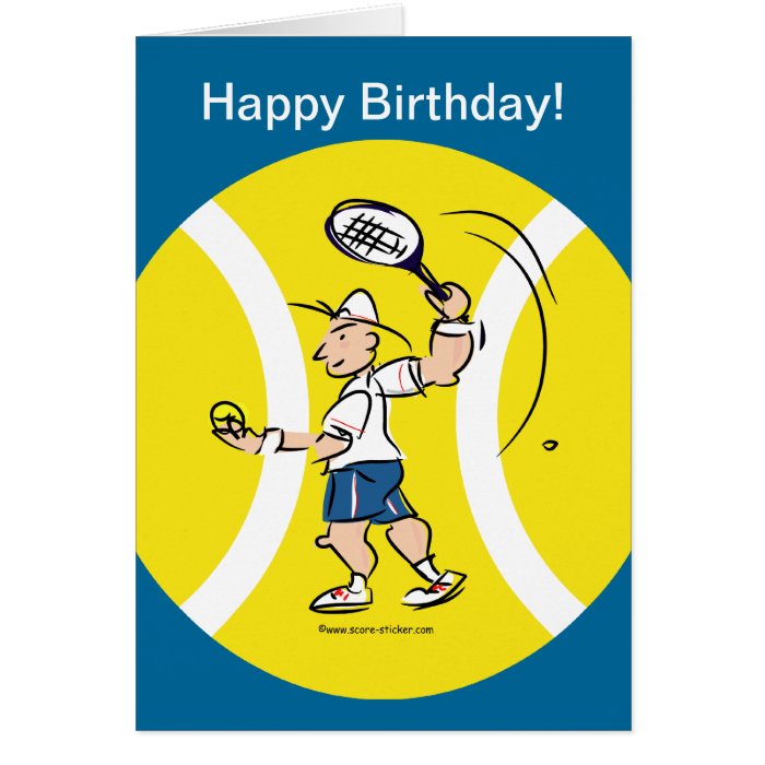 Greeting card for tennis players