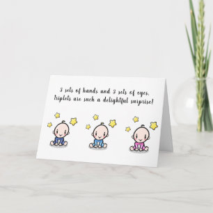greeting card for triplets, welcome triplet babys