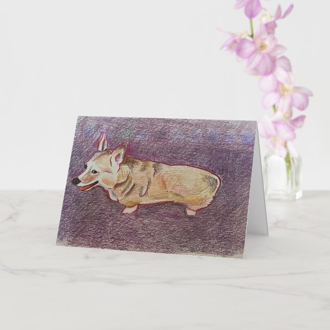 Greeting Card from a Corgi (Orchid)