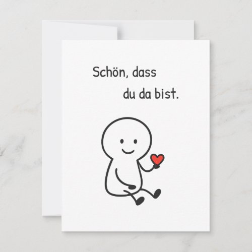 Greeting card 'Glad you're here.' - Line figure