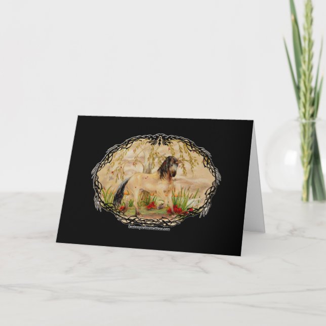 Greeting Card - Gold Unicorn (Front)