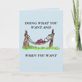 GREETING CARD - HAMMOCK AND HAPPY RETIREMENT