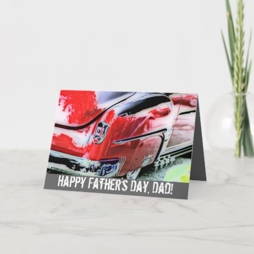 Greeting Card Happy Fathers Day classic cars art