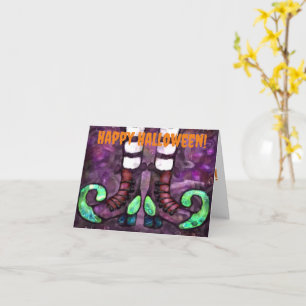 Greeting Card Happy Halloween Witch Boots