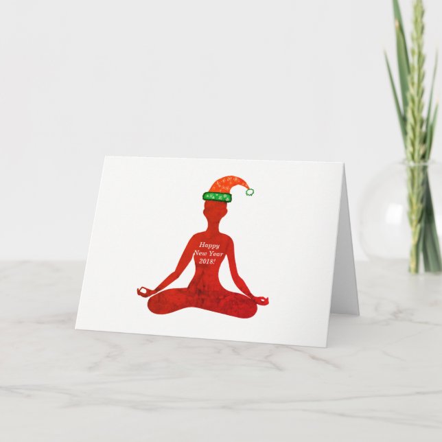 Greeting Card Happy New year Yoga Babe (Front)