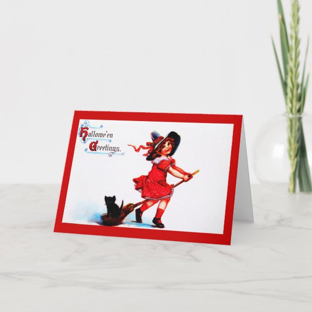 Greeting Card-Holiday Art-Vintage Halloween 18 Card (Front)