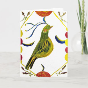 Greeting Card, Holiday, Folk Art Holiday Card
