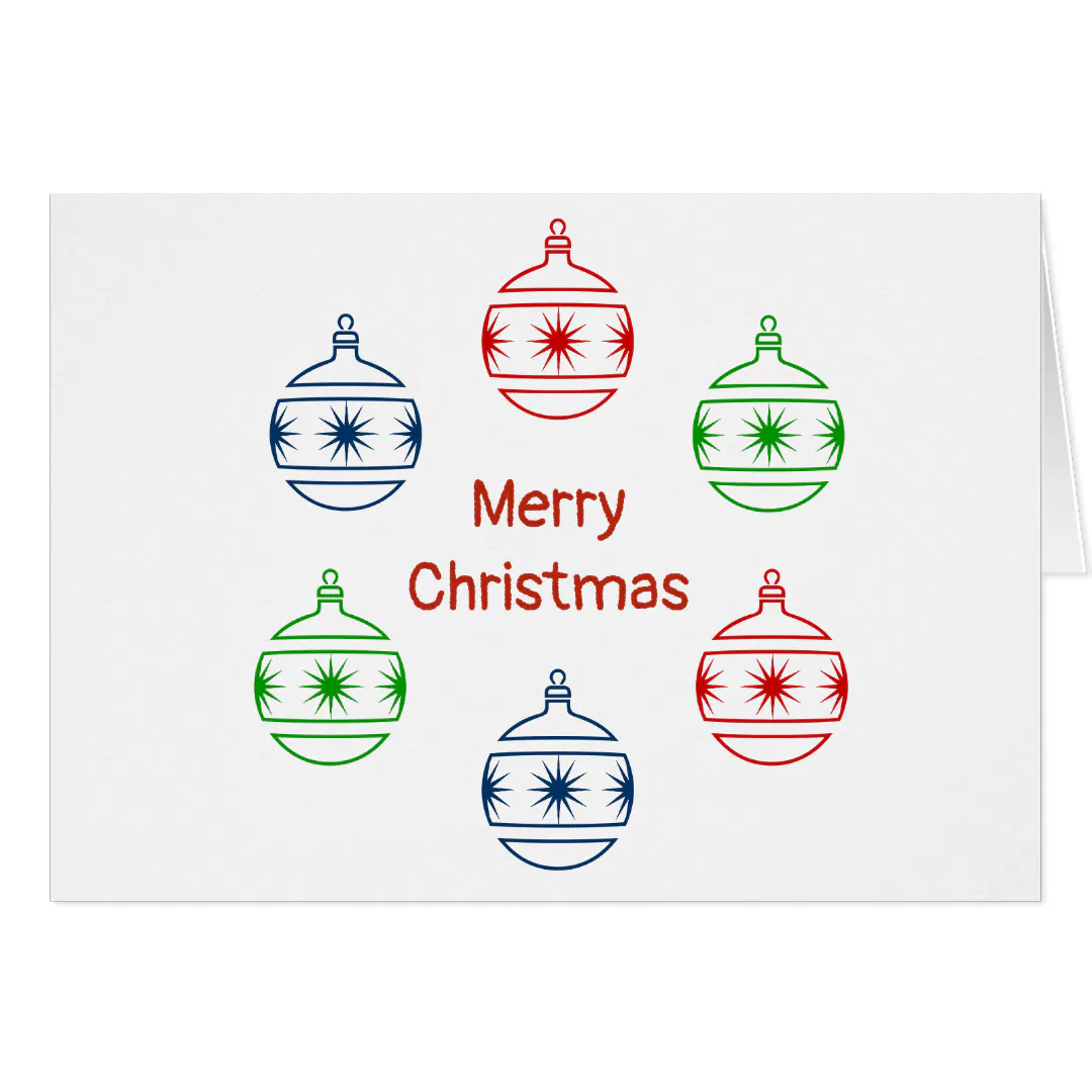 Greeting Card - Holiday Ornaments (Front Horizontal)