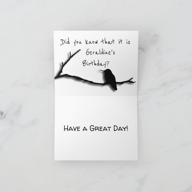 Greeting Card - Little Birdie Told Me (Inside)