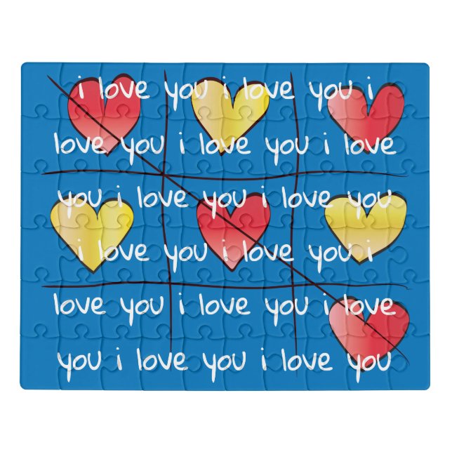 Greeting Card Love You Hearts Jigsaw Puzzle (Puzzle Horizontal)