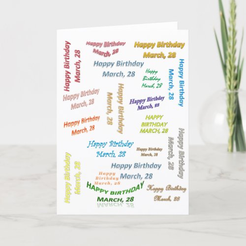 Greeting Card March 28 Birthday