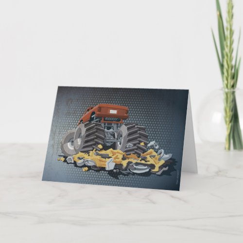 Greeting Card Monster Truck Crushed Car Grunge