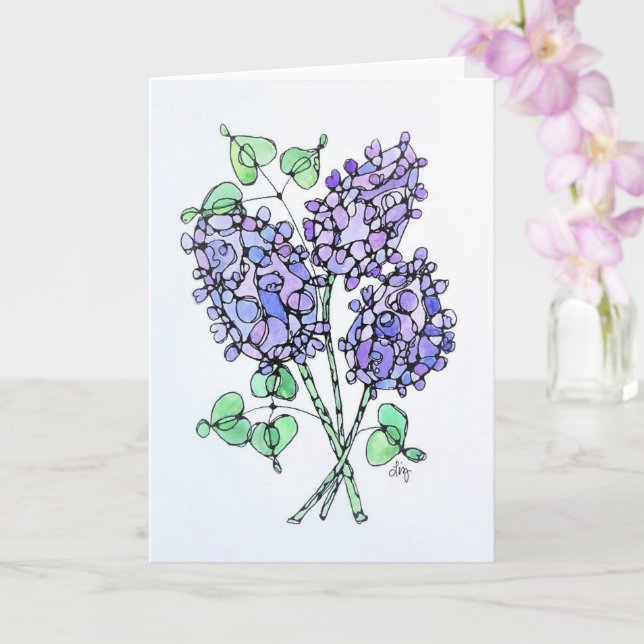 Greeting Card - NGA Watercolor - Lilac Bouquet #1 (Orchid)