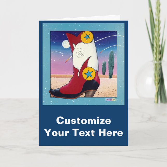 Greeting Card, Note Card - Cowboy Boot, All Dresse (Front)