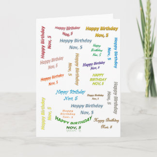 Greeting Card November, 5 Birthday