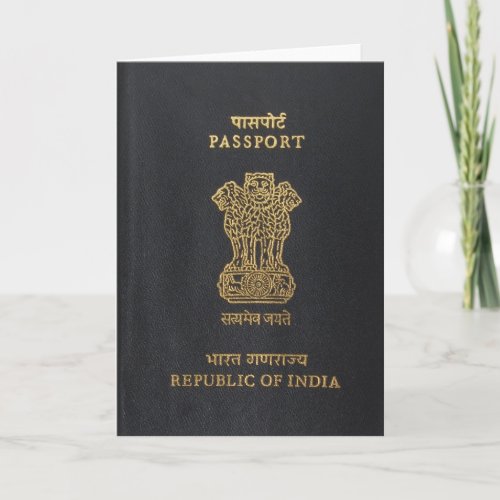 Greeting Card passport Republic of India Card