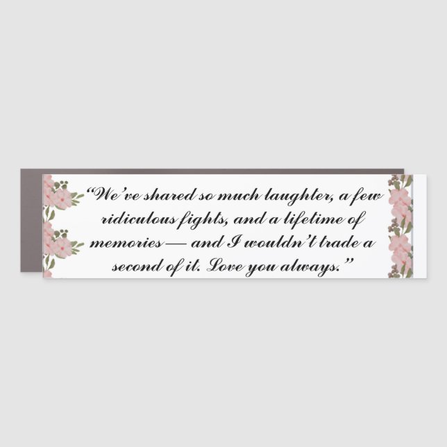 Greeting Card | Personal Card for Siblings, Friend Car Magnet (Front)