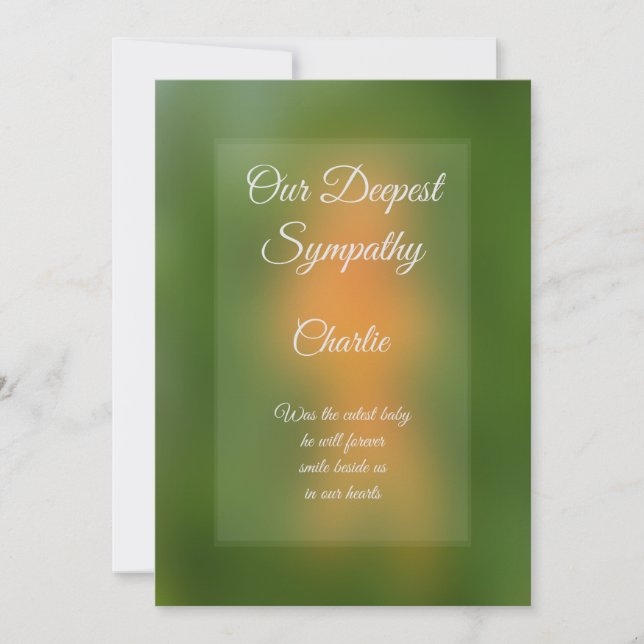 Greeting card personalized Sympathy card (Front)