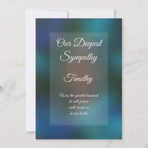 Greeting card personalized Sympathy card