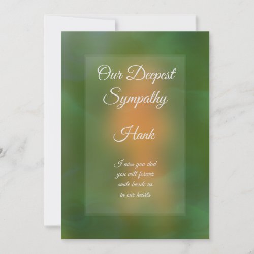 Greeting card personalized Sympathy card