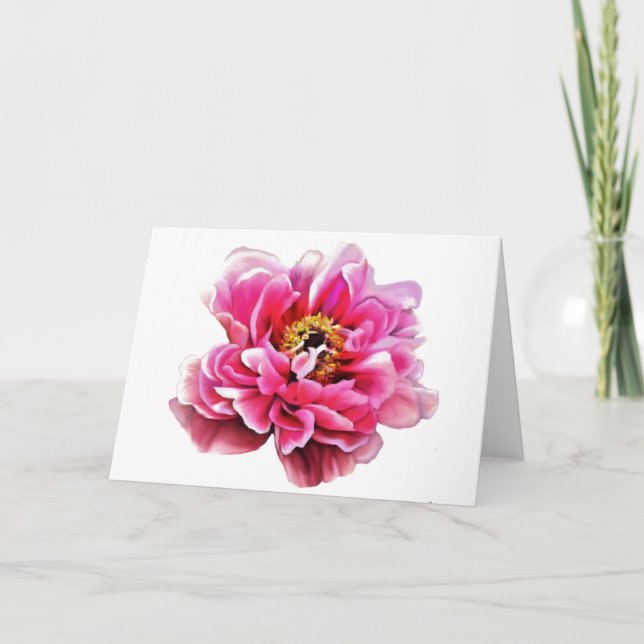 Greeting Card Pink Peony (Front)