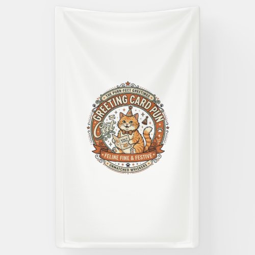 Greeting Card Pun Cat Greeting Card Pun Cat Vintag Banner