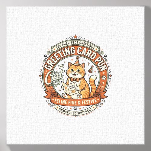 Greeting Card Pun Cat Greeting Card Pun Cat Vintag Canvas Photo Tile