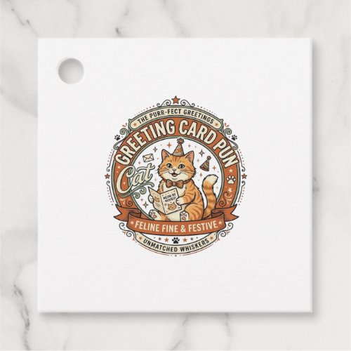 Greeting Card Pun Cat Greeting Card Pun Cat Vintag Favor Tags