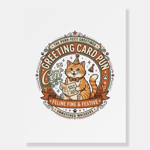 Greeting Card Pun Cat Greeting Card Pun Cat Vintag Foam Board