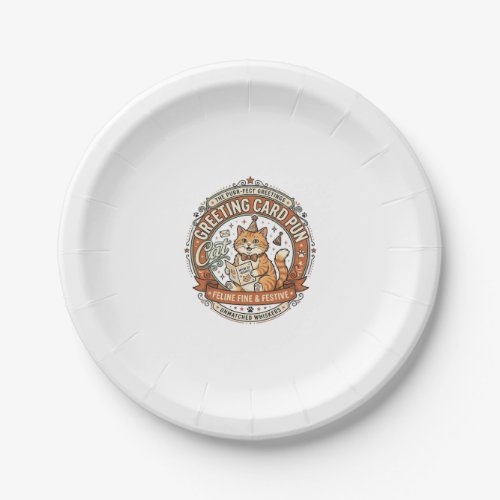 Greeting Card Pun Cat Greeting Card Pun Cat Vintag Paper Plates