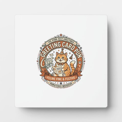 Greeting Card Pun Cat Greeting Card Pun Cat Vintag Plaque