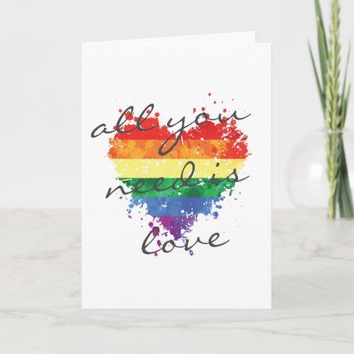 Greeting Card Rainbow Heart_ all you need is love