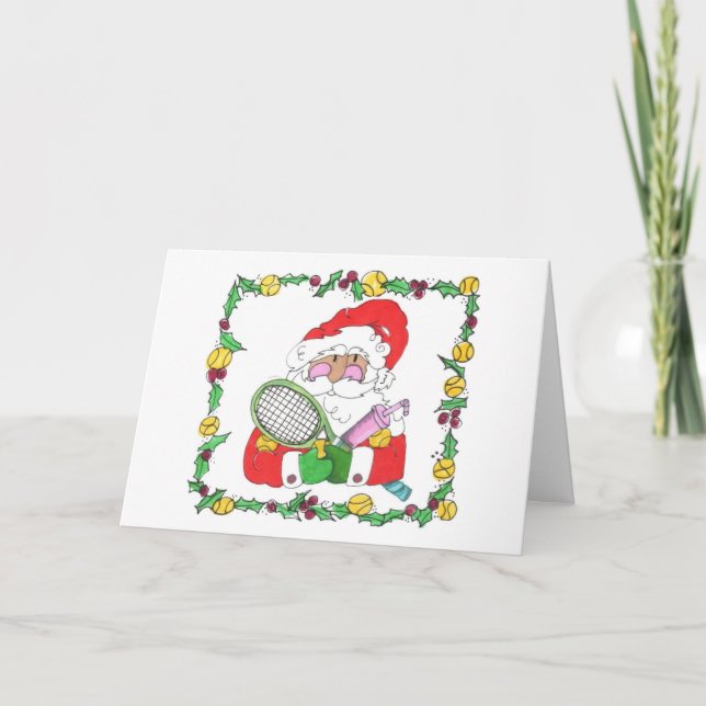 Greeting Card -Santa Tennis (Front)