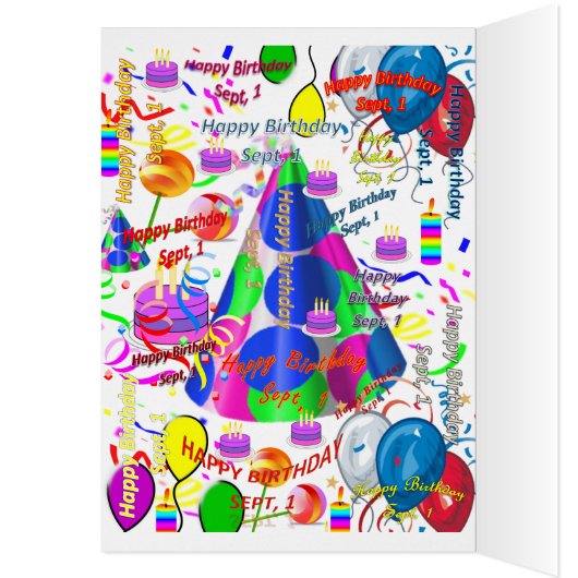 Greeting Card September, 1 Birthday (Inside (Left))