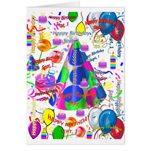 Greeting Card September, 1 Birthday (Front)