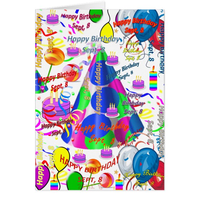 Greeting Card September, 8 Birthday (Front)