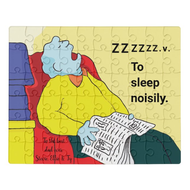 Greeting Card Snoring Dad Jigsaw Puzzle (Puzzle Horizontal)